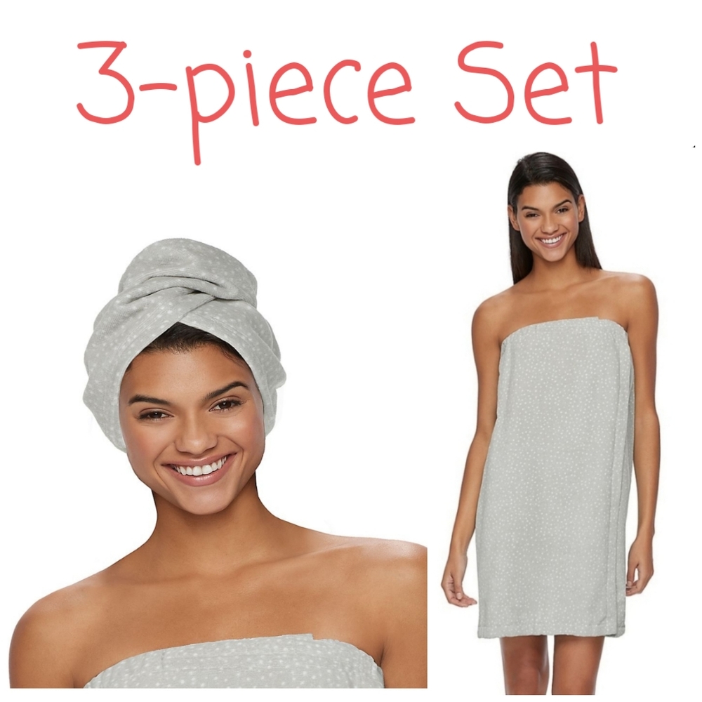 👀50% OFF - NWT‼️ Super Cozy Bath Body & Hair Wraps by The Big One